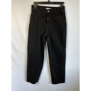 SO Jeans Juniors Size 3/26W Black Checkerboard Straight Leg High Rise Denim